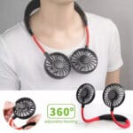 Hanging Neck Fan for Kitchen | Folding Handheld Fan Wearable Portable Neckband Mini Fan USB - Image 2