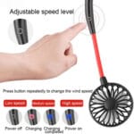 Hanging Neck Fan for Kitchen | Folding Handheld Fan Wearable Portable Neckband Mini Fan USB - Image 3