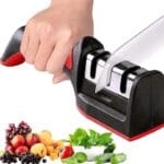 3-in-1 Knife Sharpener Set with Ceramic Peeler | 3-Stage Blade Sharpener & Non-Slip Handle